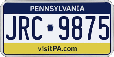 PA license plate JRC9875