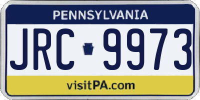 PA license plate JRC9973