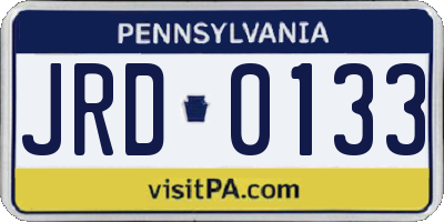 PA license plate JRD0133