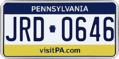PA license plate JRD0646