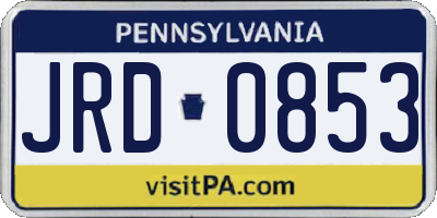 PA license plate JRD0853
