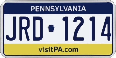 PA license plate JRD1214