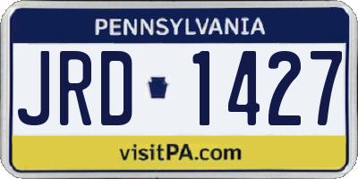 PA license plate JRD1427