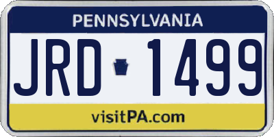 PA license plate JRD1499