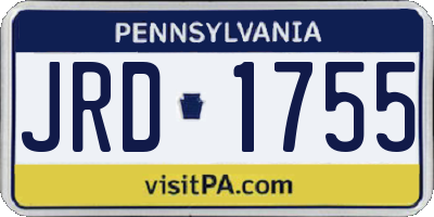 PA license plate JRD1755