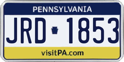 PA license plate JRD1853