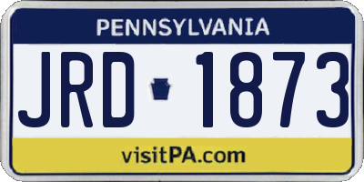 PA license plate JRD1873