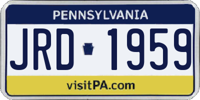 PA license plate JRD1959
