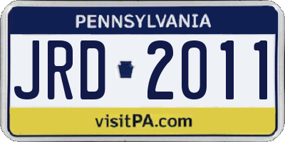 PA license plate JRD2011
