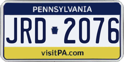 PA license plate JRD2076