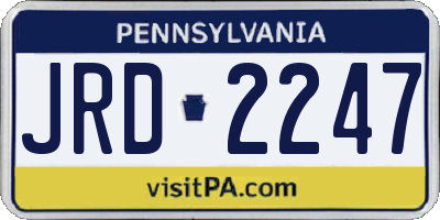 PA license plate JRD2247