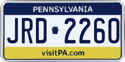 PA license plate JRD2260