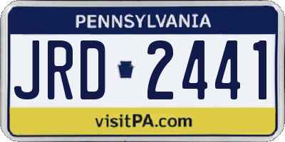 PA license plate JRD2441