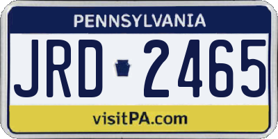 PA license plate JRD2465