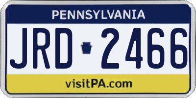 PA license plate JRD2466
