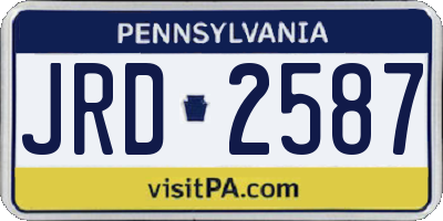 PA license plate JRD2587