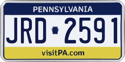 PA license plate JRD2591