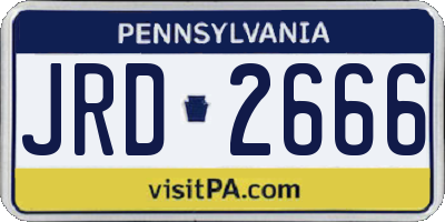 PA license plate JRD2666