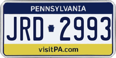 PA license plate JRD2993