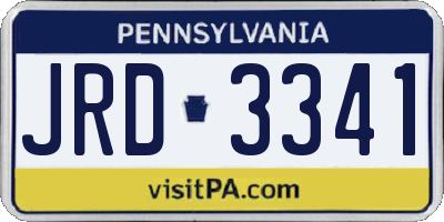 PA license plate JRD3341