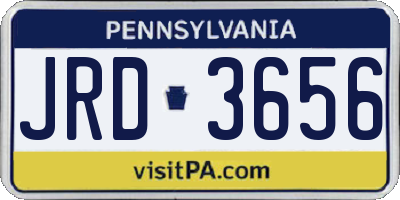 PA license plate JRD3656