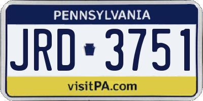 PA license plate JRD3751