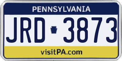 PA license plate JRD3873