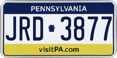 PA license plate JRD3877