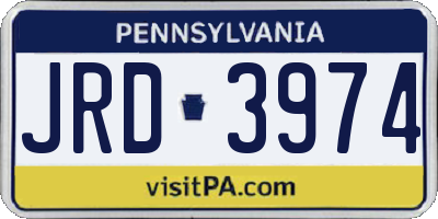 PA license plate JRD3974