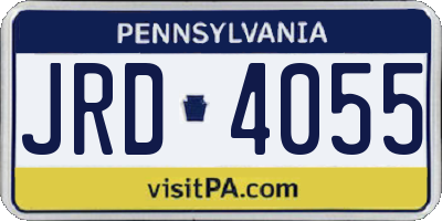 PA license plate JRD4055