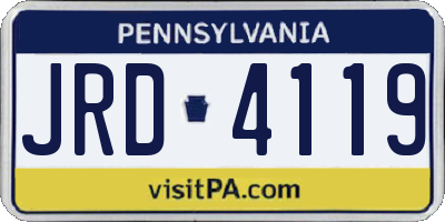 PA license plate JRD4119