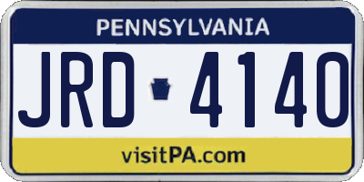 PA license plate JRD4140
