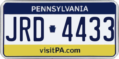 PA license plate JRD4433