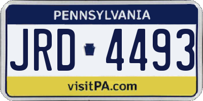 PA license plate JRD4493