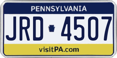 PA license plate JRD4507