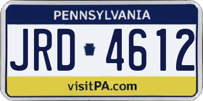 PA license plate JRD4612