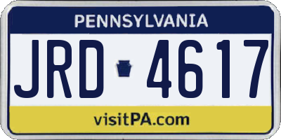 PA license plate JRD4617