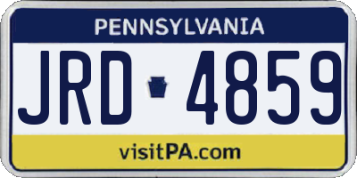PA license plate JRD4859
