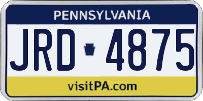 PA license plate JRD4875