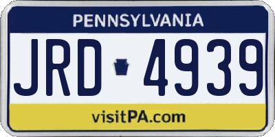 PA license plate JRD4939