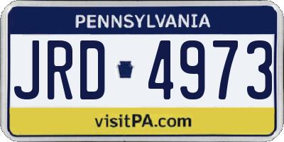 PA license plate JRD4973