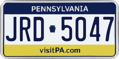 PA license plate JRD5047