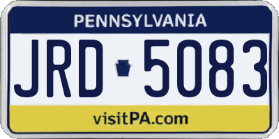 PA license plate JRD5083