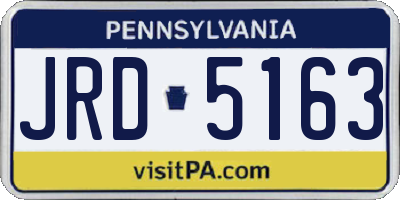 PA license plate JRD5163