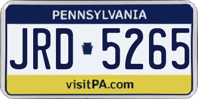 PA license plate JRD5265
