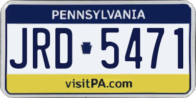 PA license plate JRD5471