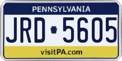 PA license plate JRD5605