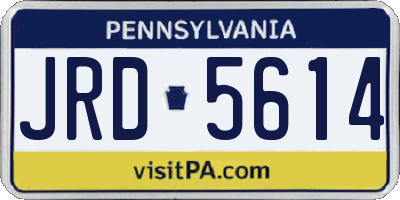PA license plate JRD5614