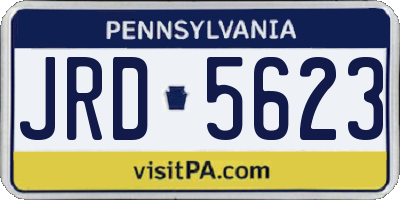PA license plate JRD5623