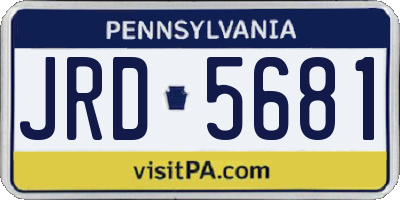PA license plate JRD5681